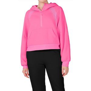 MCEDAR Oversized Hoodies for Women Fleece Lined Cropped Half Zip Sweatshirt